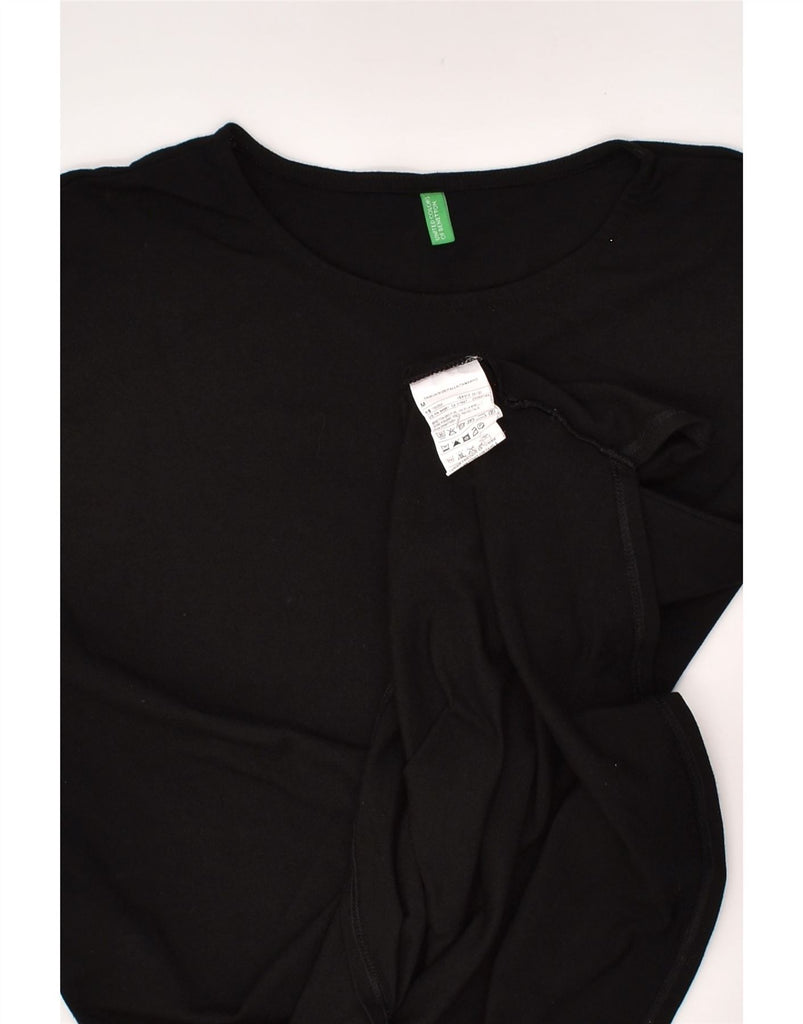 BENETTON Womens Top Long Sleeve UK 14 Medium Black Viscose | Vintage Benetton | Thrift | Second-Hand Benetton | Used Clothing | Messina Hembry 