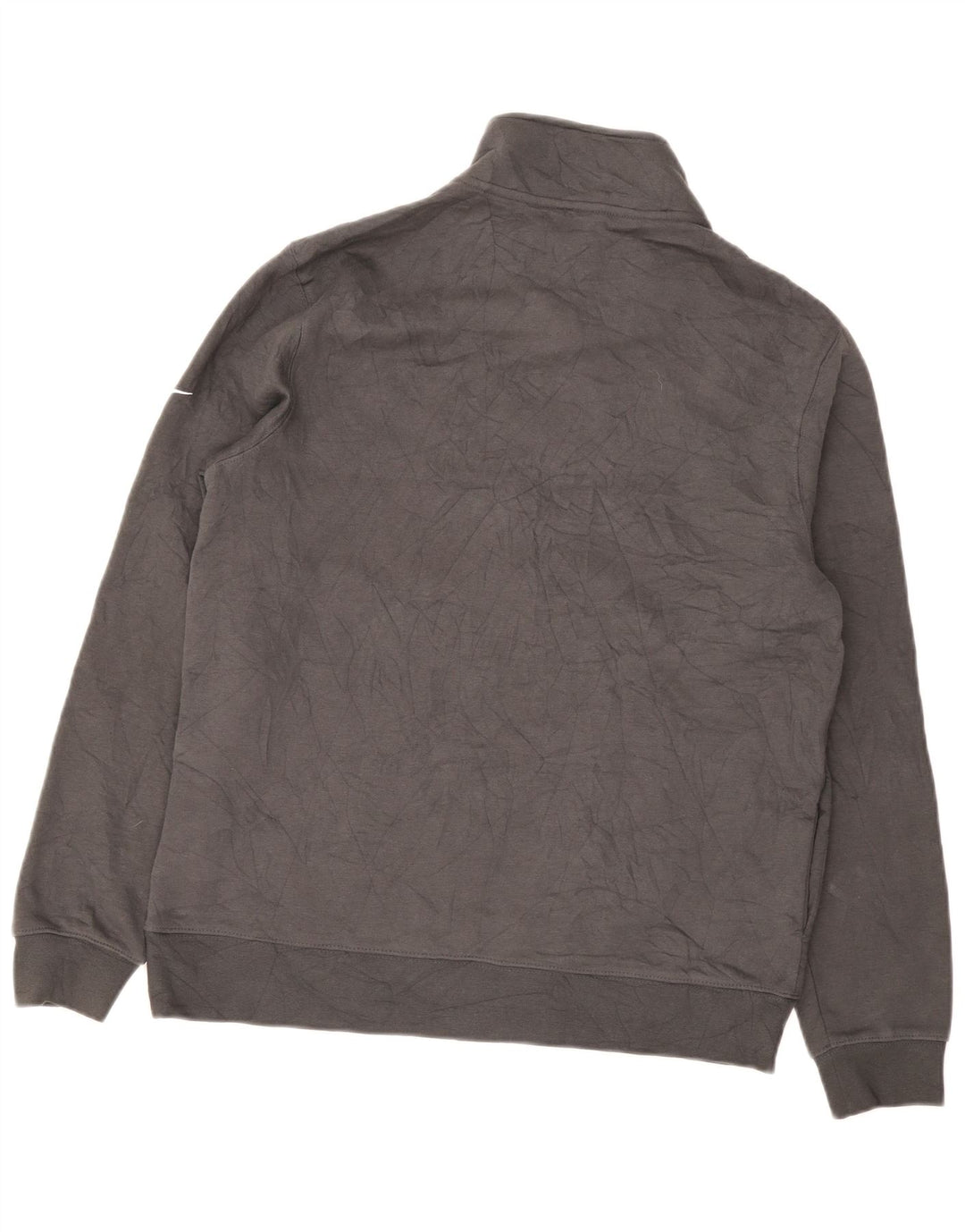 Nike Mens Zip Neck Sweatshirt Jumper Large Grey Cotton