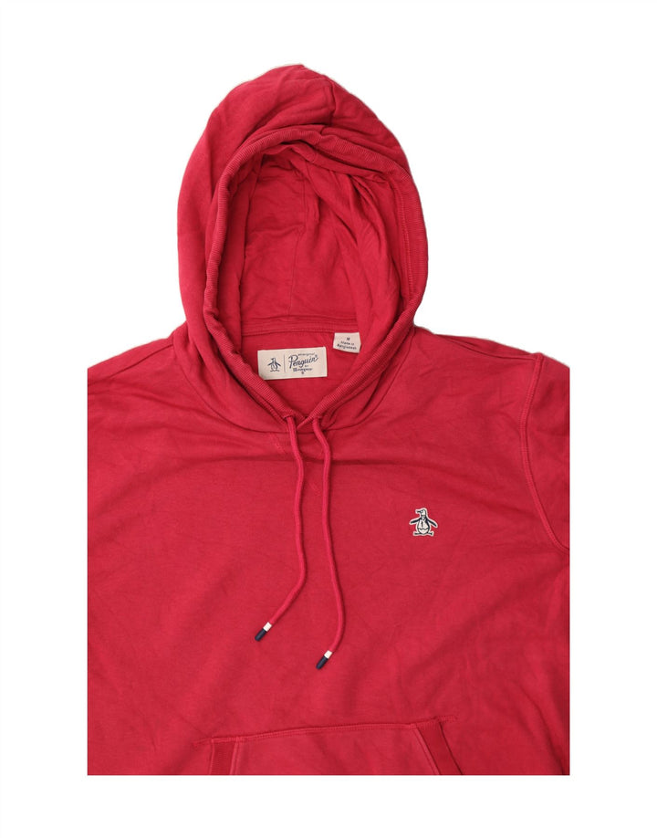 PENGUIN Womens Hoodie Jumper UK 14 Medium Pink Cotton Vintage Penguin and Second-Hand Penguin from Messina Hembry 