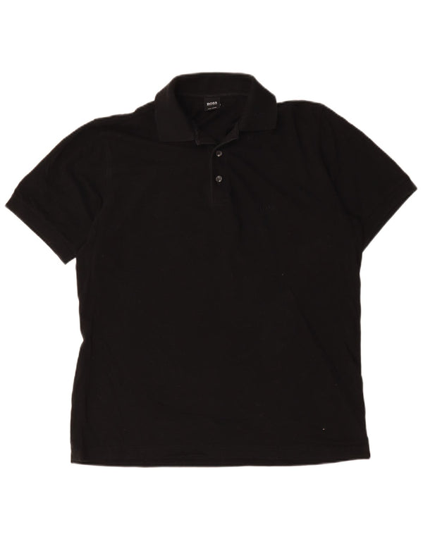 Hugo Boss Mens Polo Shirt Medium Black Cotton