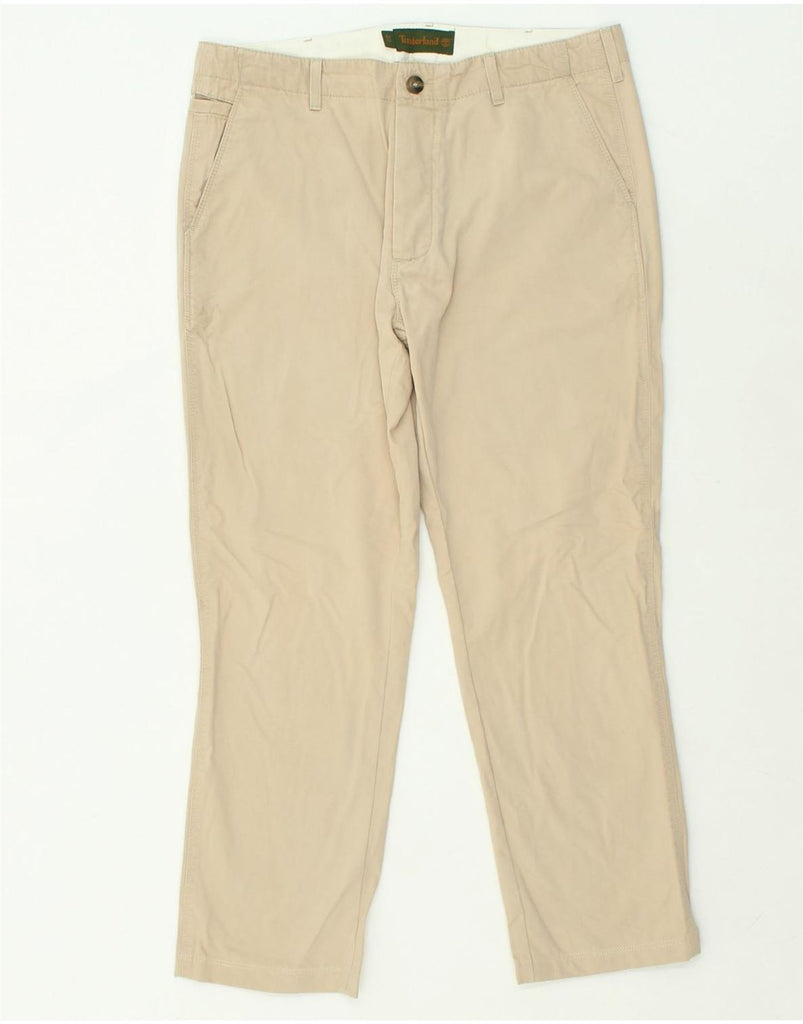 TIMBERLAND Mens Straight Chino Trousers W33 L26  Beige Cotton | Vintage Timberland | Thrift | Second-Hand Timberland | Used Clothing | Messina Hembry 