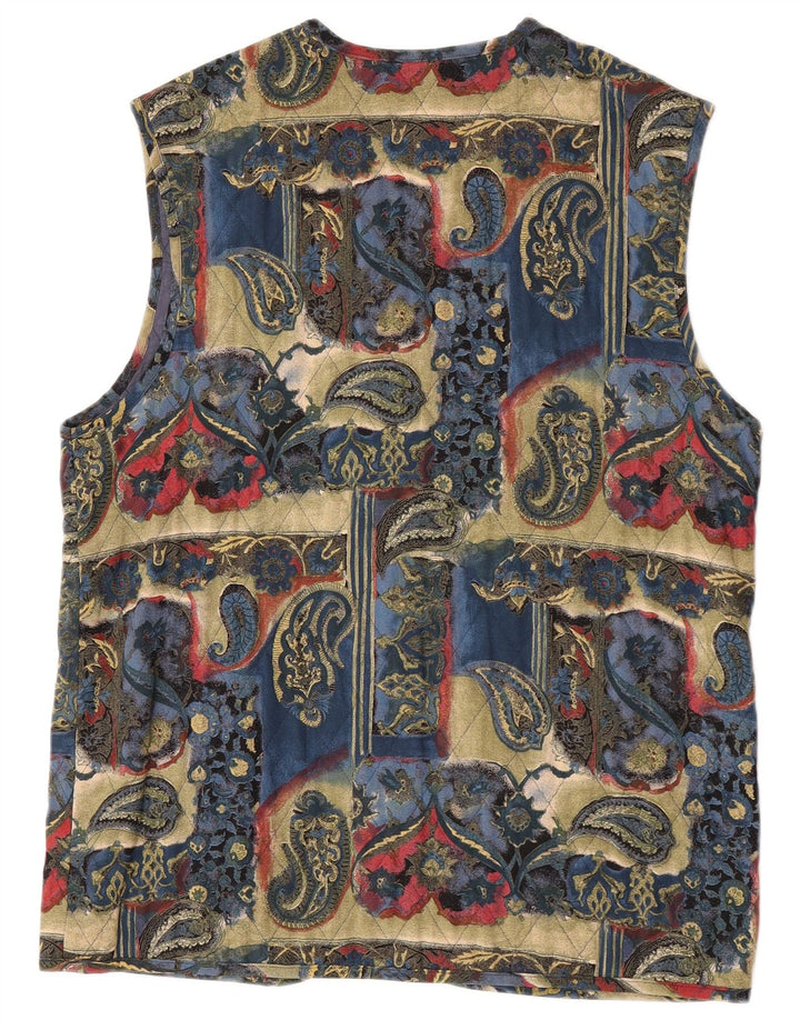 Vintage Womens Quilted Gilet EU 42 Large Multicoloured Paisley