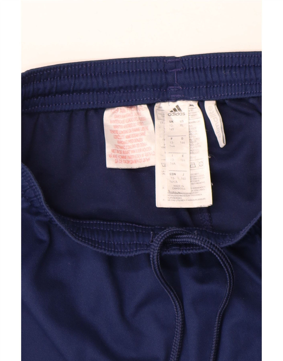 ADIDAS Boys Climalite Sport Shorts 13-14 Years  Navy Blue Polyester