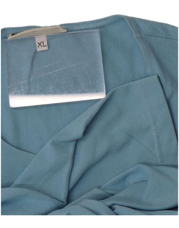 Asics Womens Top 3/4 Sleeve UK 18 XL Blue Cotton