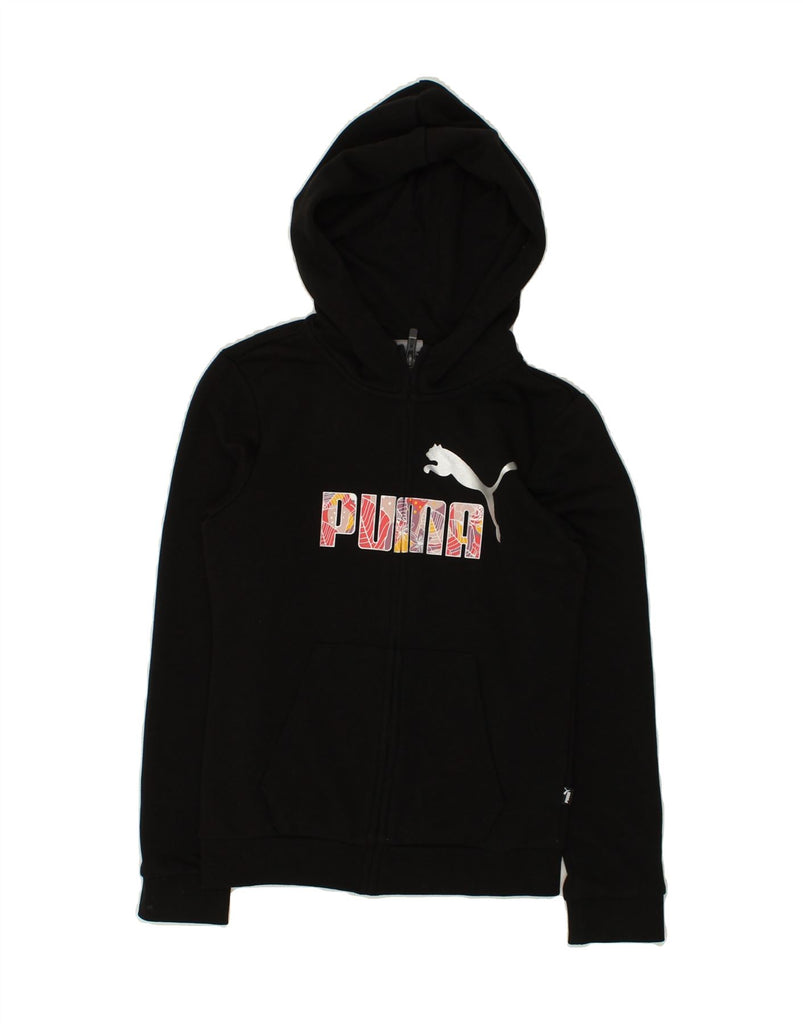 PUMA Girls Graphic Full Tracksuit 11-12 Years Black Cotton | Vintage Puma | Thrift | Second-Hand Puma | Used Clothing | Messina Hembry 