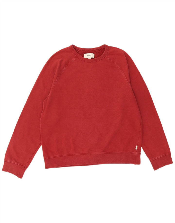 Marks & Spencer Mens Sweatshirt Jumper Medium Burgundy Cotton