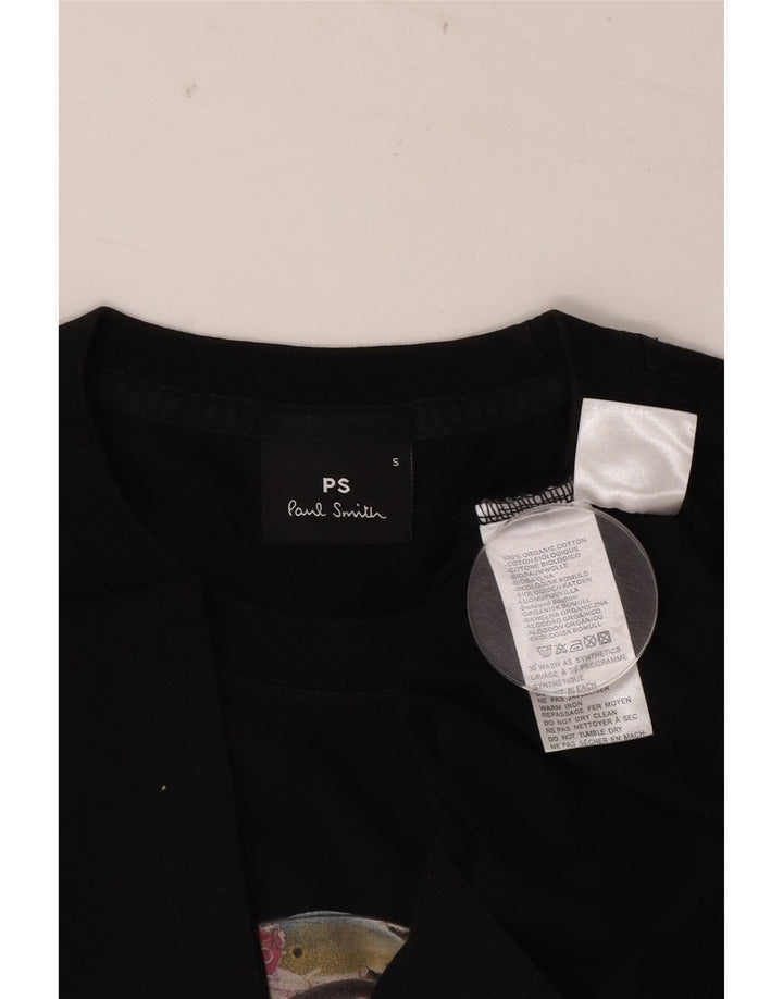 Paul Smith Mens Graphic T-Shirt Top Small Black Cotton