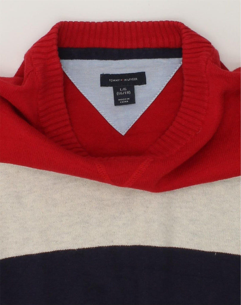 TOMMY HILFIGER Boys Crew Neck Jumper Sweater 15-16 Years Large  Beige | Vintage Tommy Hilfiger | Thrift | Second-Hand Tommy Hilfiger | Used Clothing | Messina Hembry 