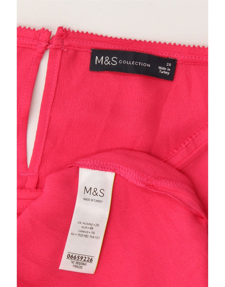 Marks & Spencer Womens Blouse Top UK 20 2XL Pink Polyester