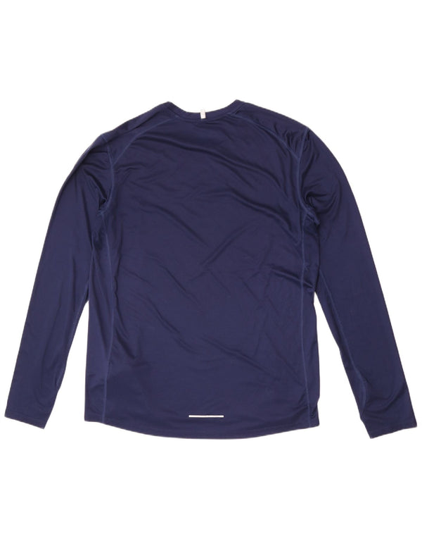 Nike Mens Dri Fit Top Long Sleeve XL Navy Blue Polyester
