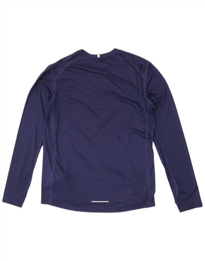 Nike Mens Dri Fit Top Long Sleeve XL Navy Blue Polyester