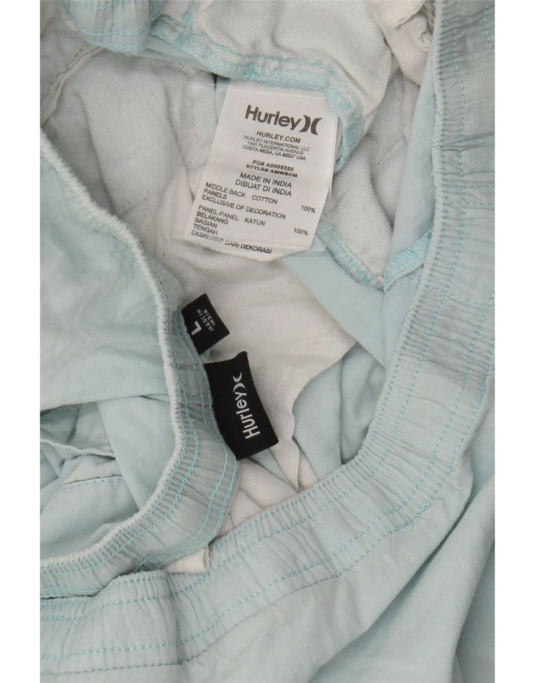 Hurley Mens Chino Shorts Large W36  Blue Cotton