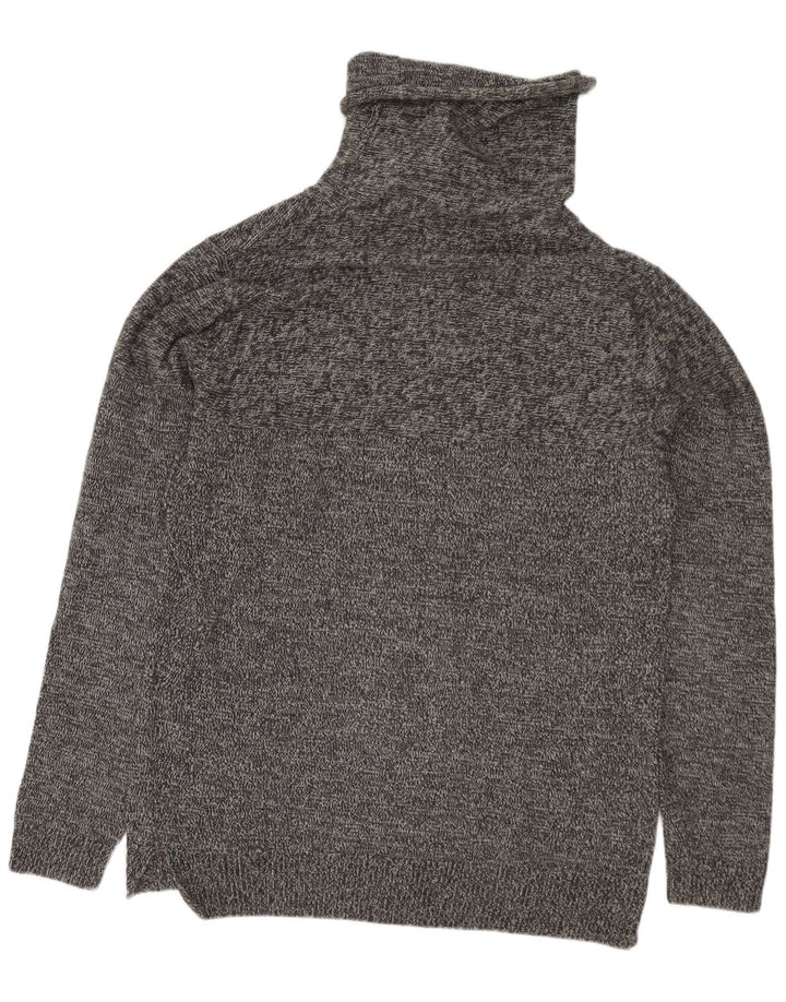 Jack & Jones Mens Roll Neck Jumper Sweater Medium Grey Flecked Cotton