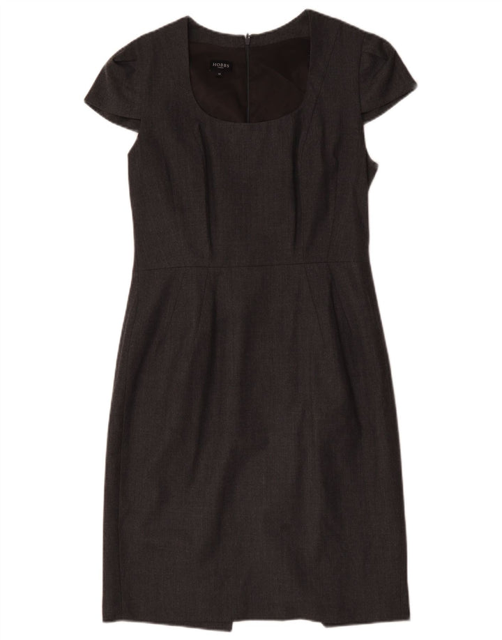 Hobbs Womens Sheath Dress UK 12 Medium Grey Wool