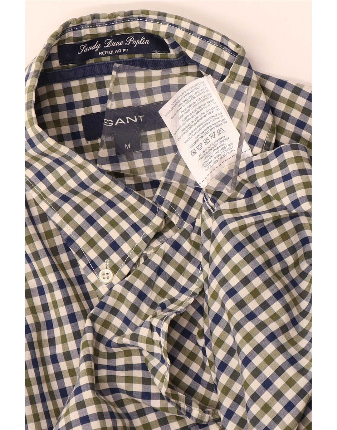 Gant Mens Regular Fit Shirt Medium Green Gingham Cotton