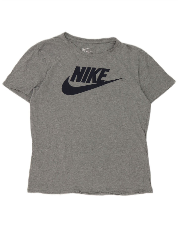 Nike Mens Athletic Cut Graphic T-Shirt Top Medium Grey Flecked