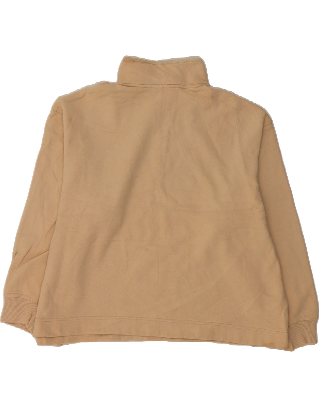 EDDIE BAUER Womens Zip Neck Sweatshirt Jumper UK 20 2XL Beige Cotton Vintage Eddie Bauer and Second-Hand Eddie Bauer from Messina Hembry 