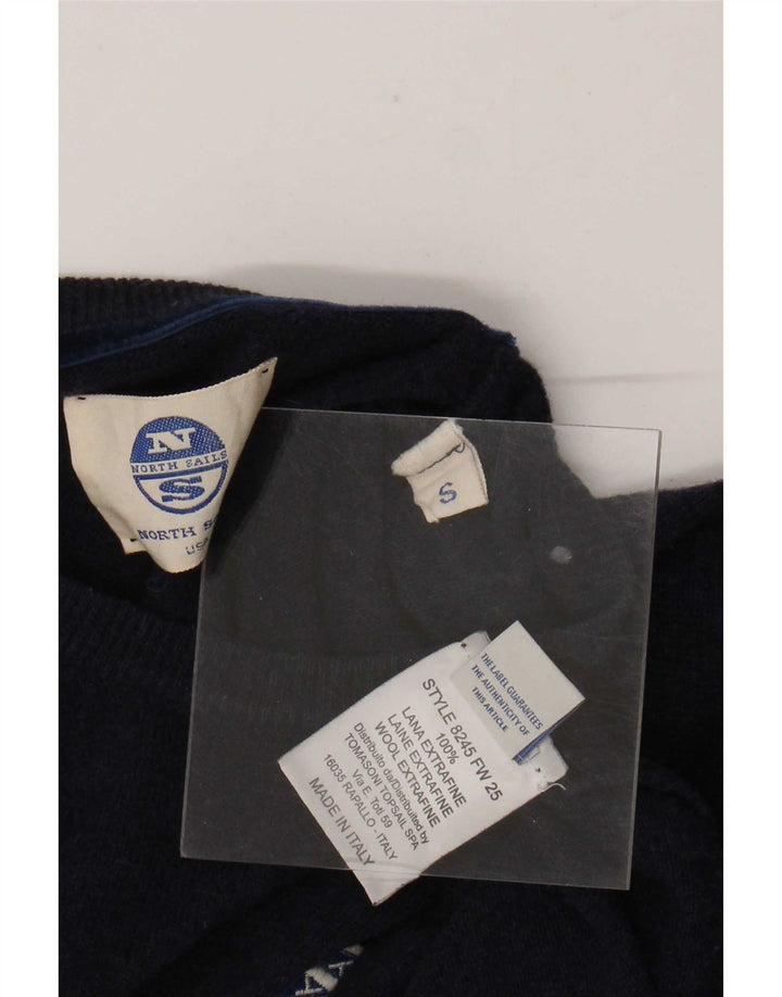 North Sails Mens Crew Neck Jumper Sweater Small Navy Blue Wool