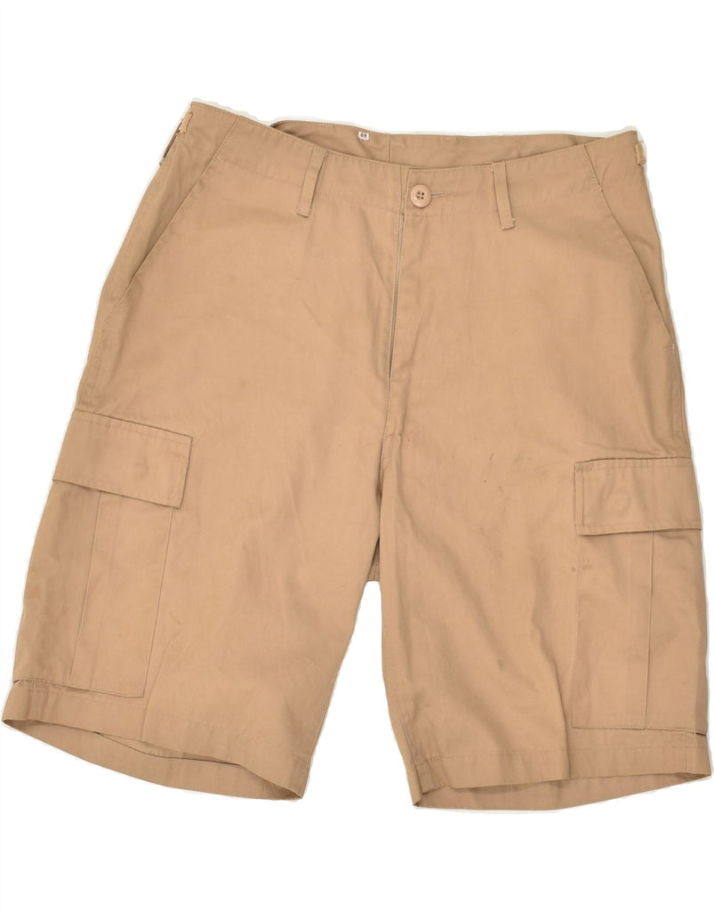 VINTAGE Mens Cargo Shorts W32 Medium  Brown Polyester | Vintage Vintage | Thrift | Second-Hand Vintage | Used Clothing | Messina Hembry 