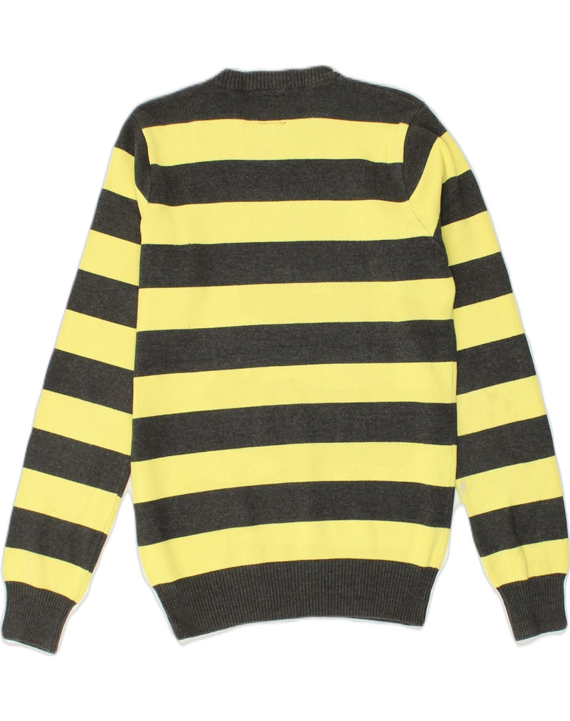 JACK & JONES Mens Crew Neck Jumper Sweater Small Yellow Striped Cotton | Vintage Jack & Jones | Thrift | Second-Hand Jack & Jones | Used Clothing | Messina Hembry 