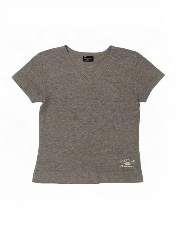 Champion Womens T-Shirt Top UK 12 Medium Grey