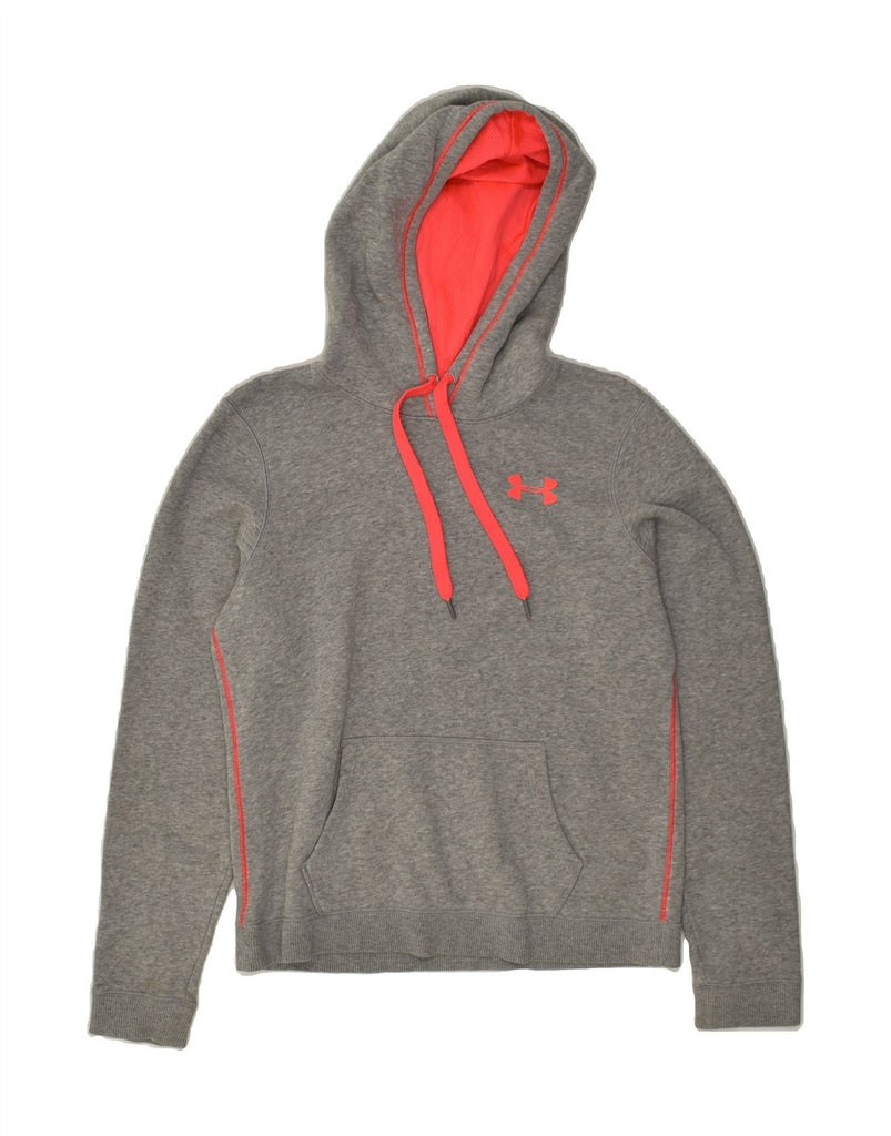 UNDER ARMOUR Womens Hoodie Jumper UK 10 Small Grey Cotton | Vintage Under Armour | Thrift | Second-Hand Under Armour | Used Clothing | Messina Hembry 