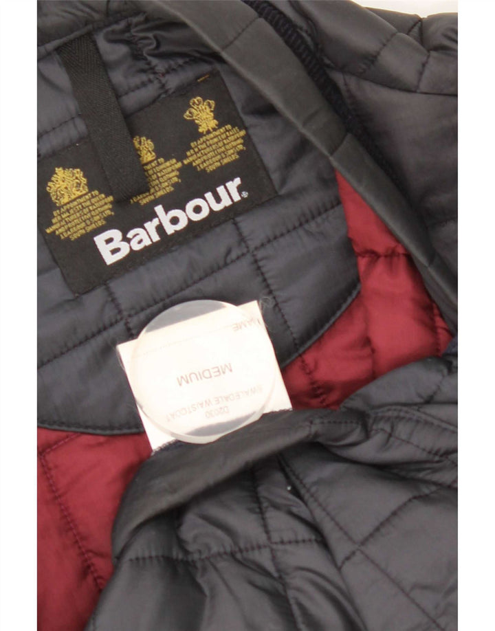 Barbour Mens Quilted Gilet UK 38 Medium Navy Blue Polyamide
