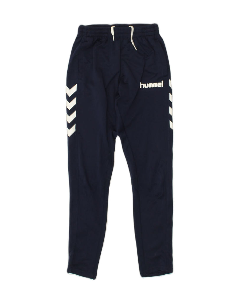 HUMMEL Boys Tracksuit Trousers 15-16 Years Navy Blue Polyester | Vintage Hummel | Thrift | Second-Hand Hummel | Used Clothing | Messina Hembry 