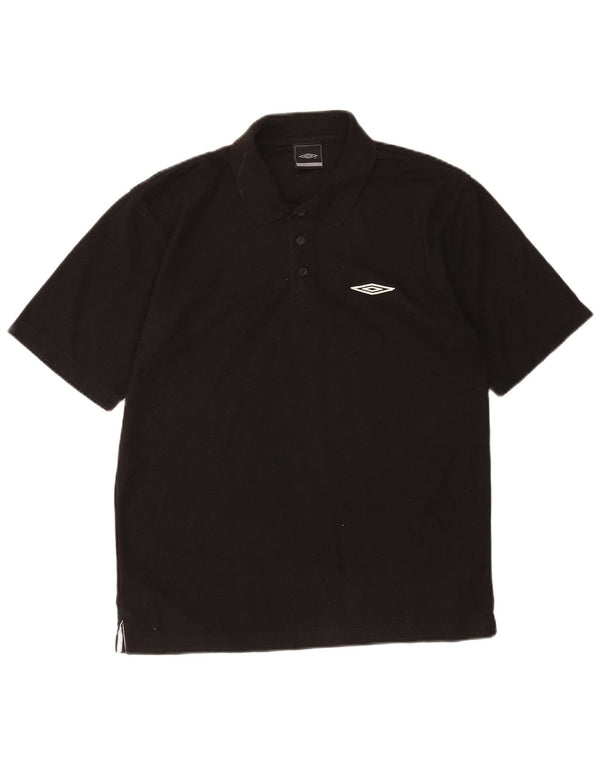 Umbro Mens Polo Shirt Medium Black Polyester