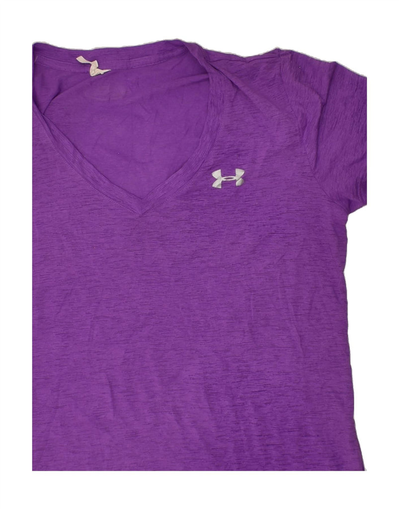 UNDER ARMOUR Womens T-Shirt Top UK 12 Medium Purple | Vintage Under Armour | Thrift | Second-Hand Under Armour | Used Clothing | Messina Hembry 