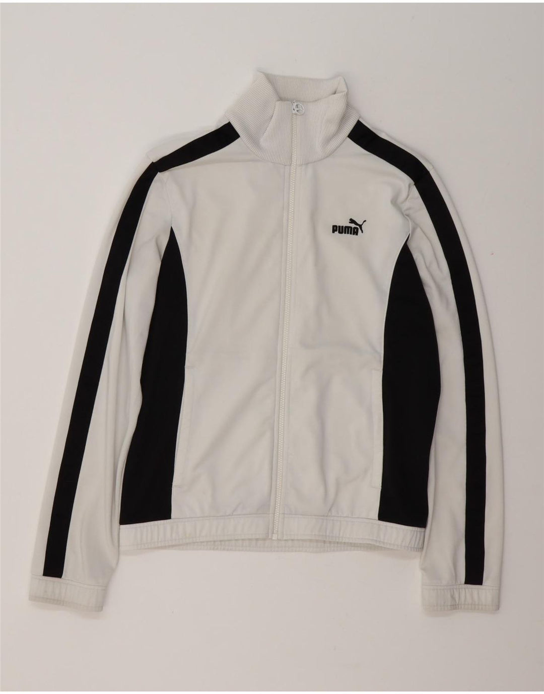 Puma Mens Tracksuit Top Jacket Medium White Colourblock Polyester