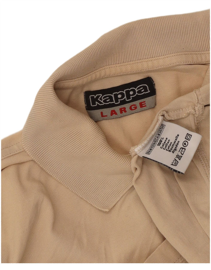 Kappa Mens Polo Shirt Large Beige Cotton