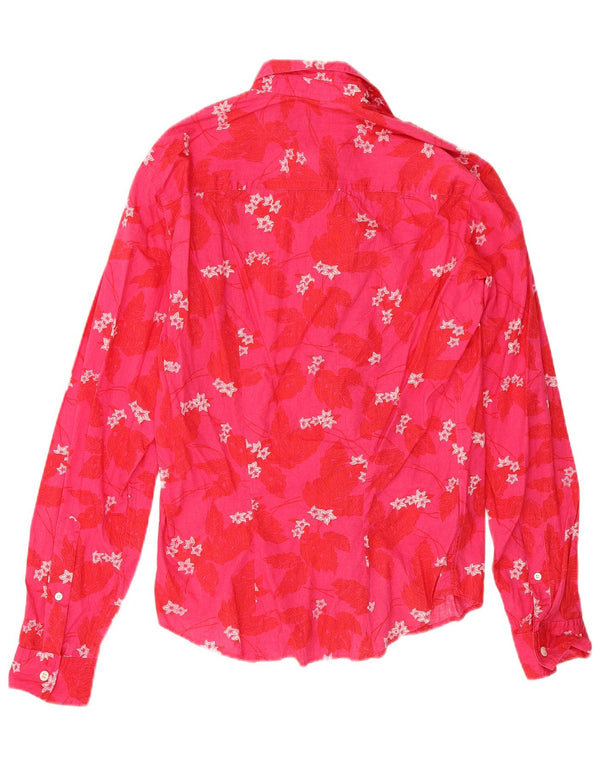Hugo Boss Mens Shirt Small Pink Floral Cotton