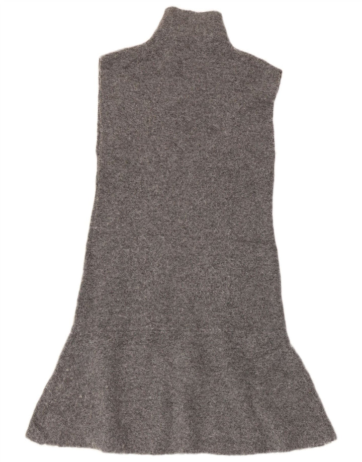 Zara Womens Sleeveless Jumper Dress UK 8 Small Grey Polyester