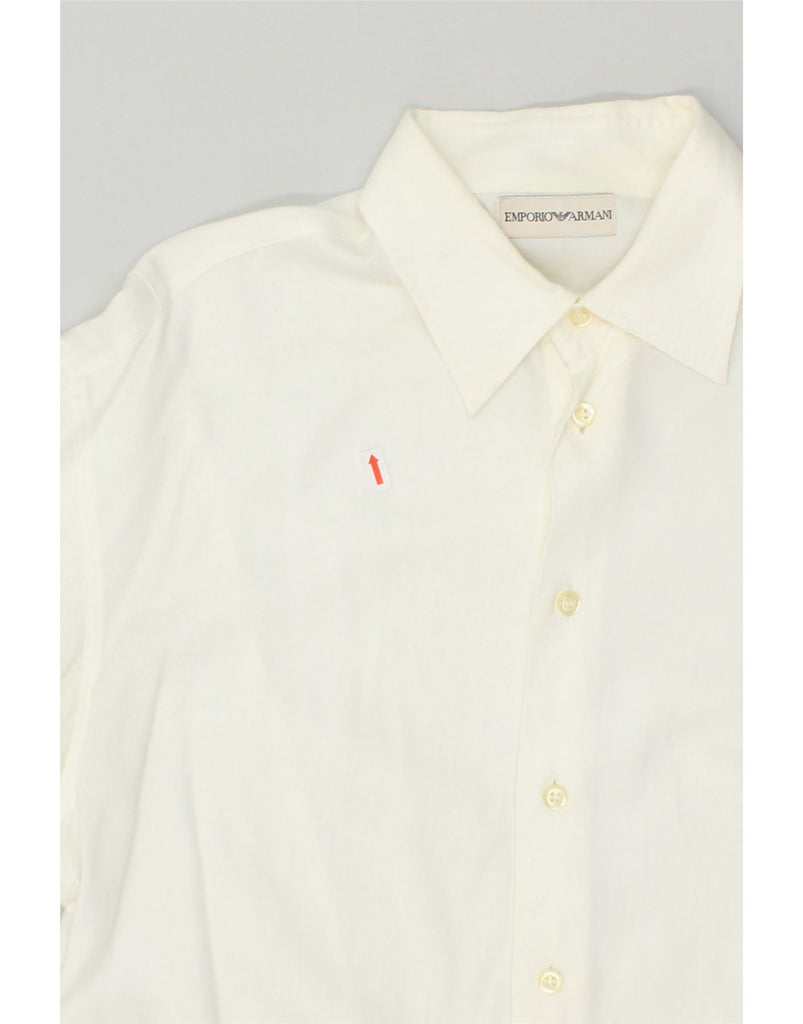 EMPORIO ARMANI Mens Shirt Medium Off White Cotton | Vintage Emporio Armani | Thrift | Second-Hand Emporio Armani | Used Clothing | Messina Hembry 