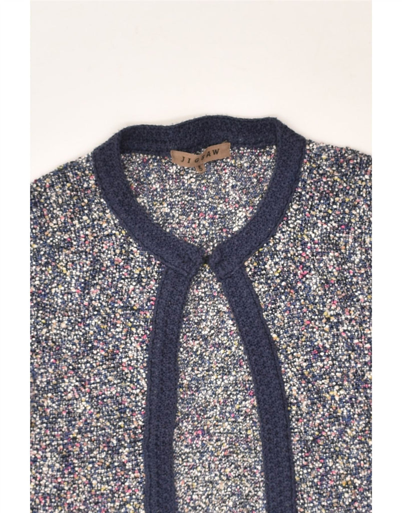 JIGSAW Womens Cardigan Sweater UK 10 Small Navy Blue Flecked Cotton | Vintage Jigsaw | Thrift | Second-Hand Jigsaw | Used Clothing | Messina Hembry 