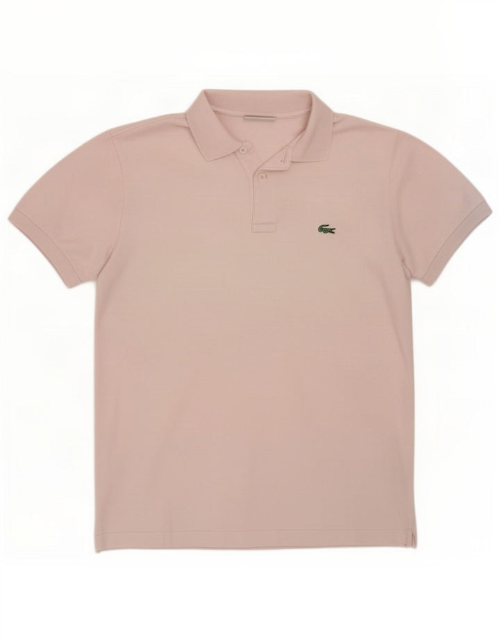 Lacoste Mens Polo Shirt Size 4 Medium Pink Cotton