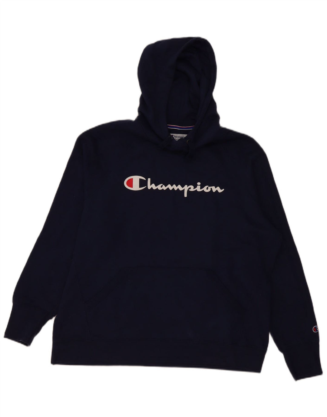 Champion Mens Graphic Hoodie Jumper XL Navy Blue