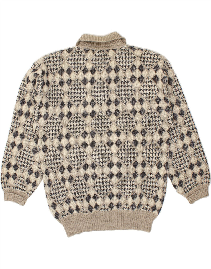 CHAGALL Mens Polo Neck Jumper Sweater Medium Beige Fair Isle | Vintage Chagall | Thrift | Second-Hand Chagall | Used Clothing | Messina Hembry 
