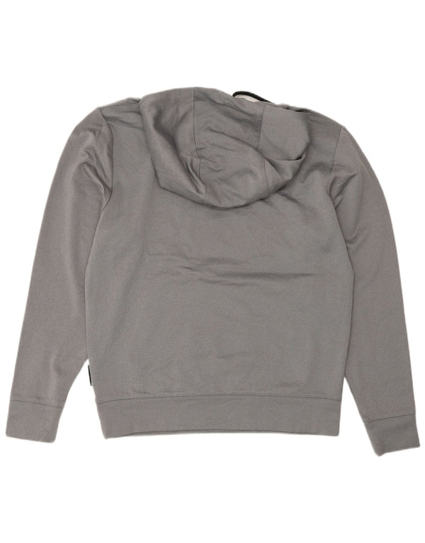 Dkny Mens Graphic Hoodie Jumper Small Grey Polyester
