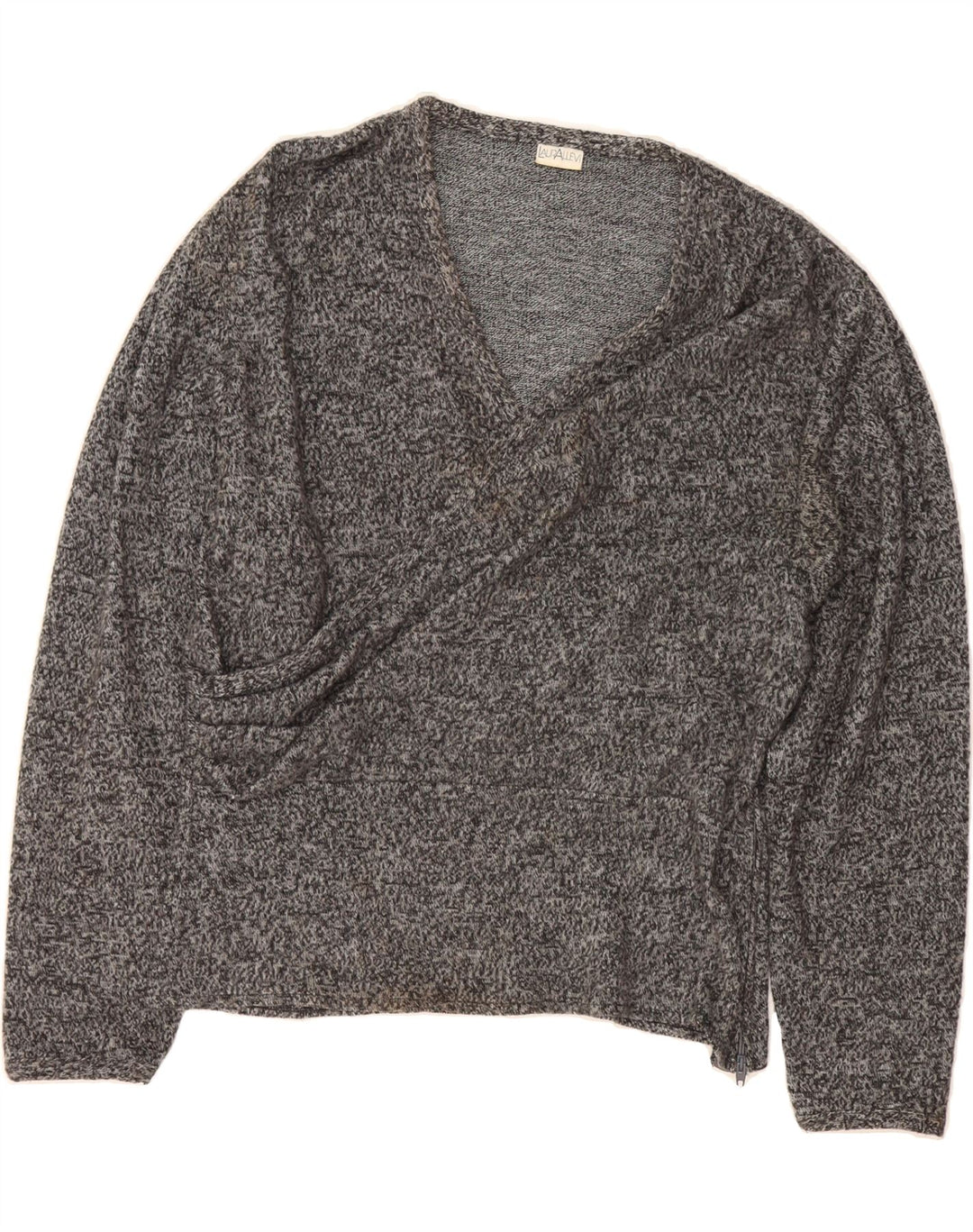 VINTAGE Womens V-Neck Jumper Sweater IT 46/48 Large Grey Acrylic Vintage Vintage and Second-Hand Vintage from Messina Hembry 