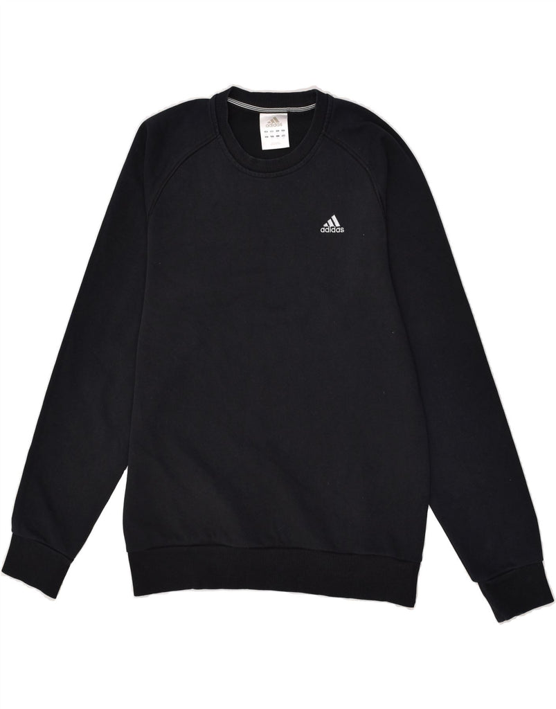 ADIDAS Mens Graphic Sweatshirt Jumper Small Black Cotton | Vintage Adidas | Thrift | Second-Hand Adidas | Used Clothing | Messina Hembry 