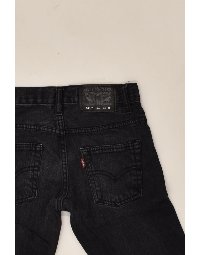 LEVI'S Boys 511 Slim Jeans 7-8 Years W24 L22 Black Cotton | Vintage Levi's | Thrift | Second-Hand Levi's | Used Clothing | Messina Hembry 