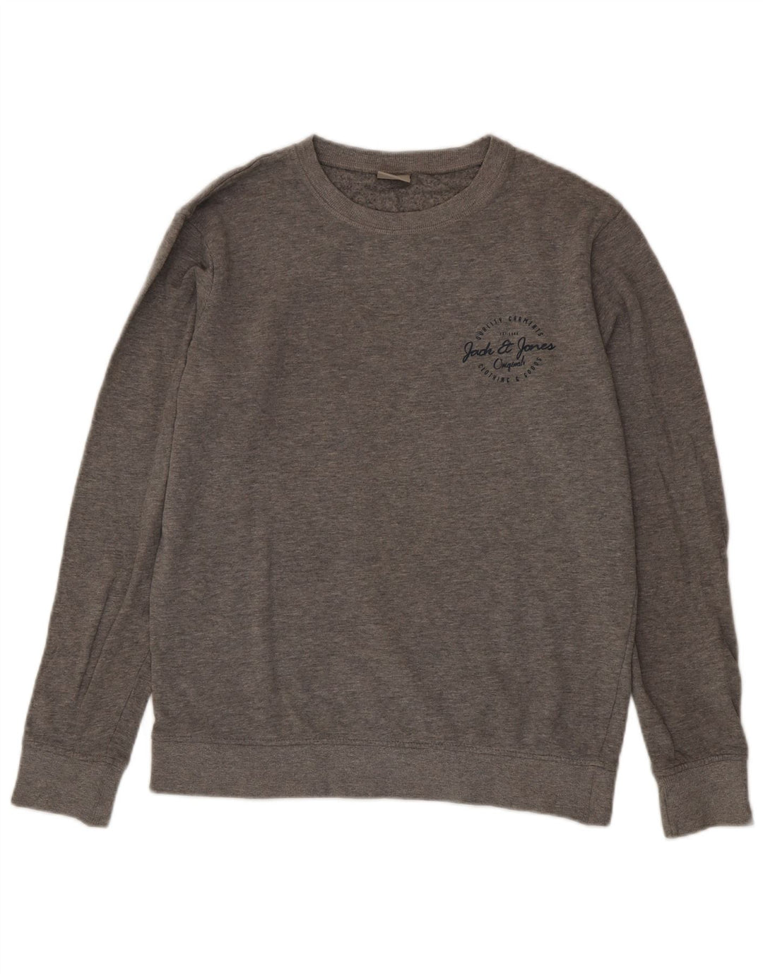 Jack & Jones Mens Sweatshirt Jumper Medium Grey Flecked Cotton