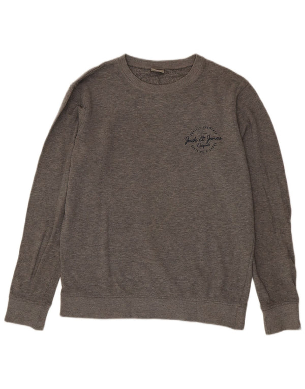 Jack & Jones Mens Sweatshirt Jumper Medium Grey Flecked Cotton