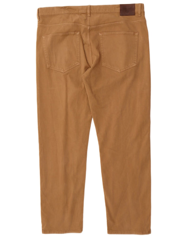 Gant Mens Tapered Casual Trousers W38 L30 Brown Cotton