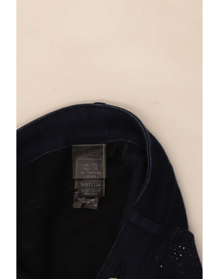 Marks & Spencer Womens Straight Jeans UK 10 Small W27 L30 Navy Blue