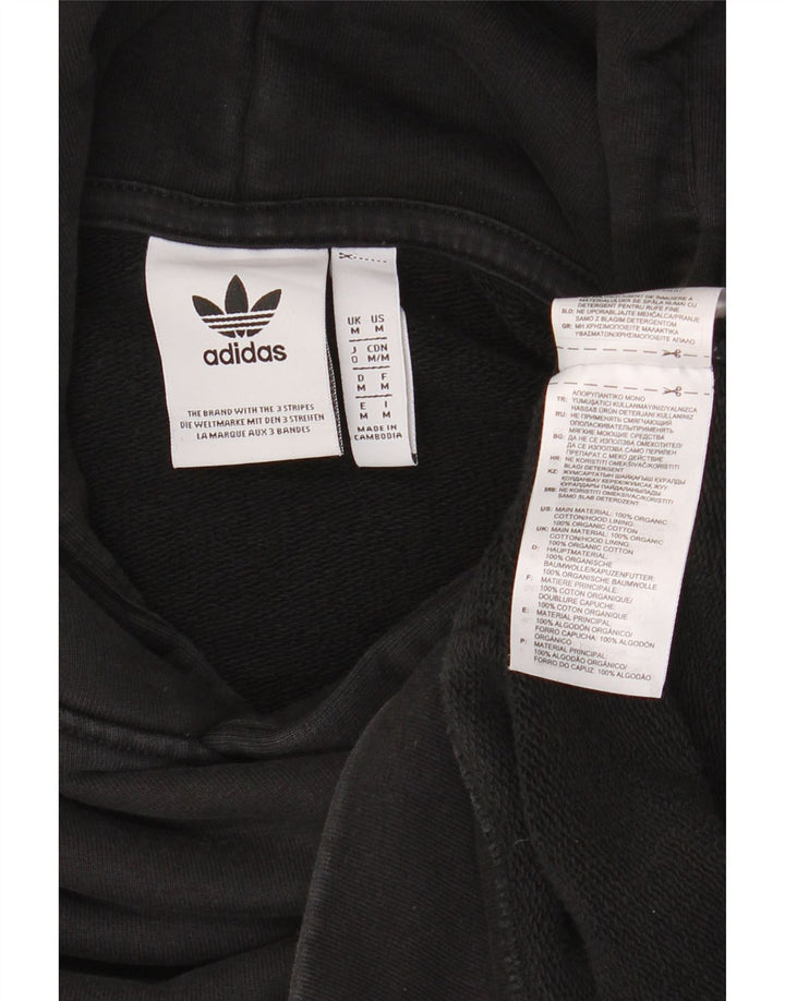 ADIDAS Mens Hoodie Jumper Medium Black Cotton