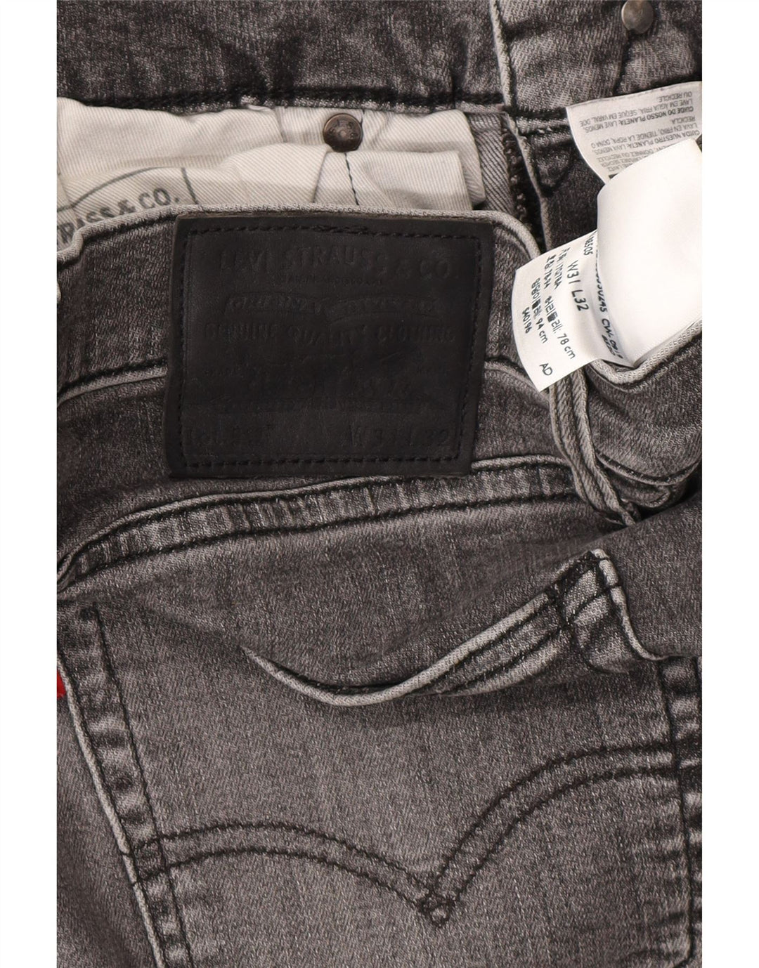 LEVI'S Mens 512 Slim Tapered Jeans W31 L32 Grey Cotton