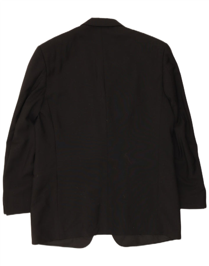 Mario Zegna Mens 1 Button Blazer Jacket IT 50 Large Black Colourblock Wool